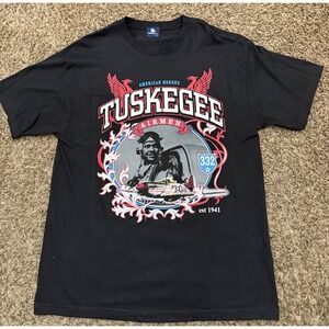 Vintage Big Boy Gear Tuskegee Airmen T-Shirt Black Redtails 332 Heroes Mens XL